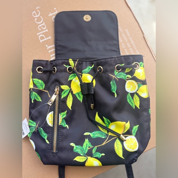 Icing Black Lemon Print Backpack - Picture 8 of 9